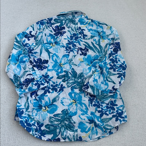 Ralph Lauren 100% Cotton Blue Floral Pajama Set Size Large - Picture 7 of 10